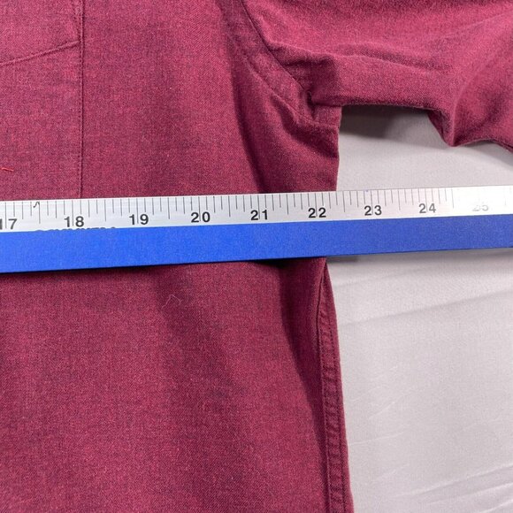 Tommy Hilfiger Button Down Shirt Mens size Medium Burgundy Red Cotton Casual - Picture 6 of 7